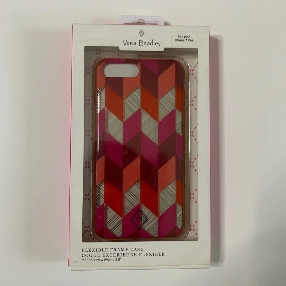 Vera Bradley New In Box Ultra Slim Flexible Frame Case For IPhone 7Plus Sz 5.5”